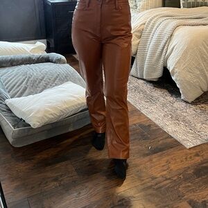 Abercrombie & Fitch Vegan Brown Leather Pants